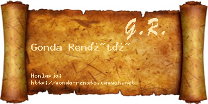 Gonda Renátó névjegykártya